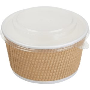 Papirnata posuda Tambien ECO 700 ml d=135 mm h=68 mm valoviti kraft, točkasta, bez poklopca [25 kom/pak]