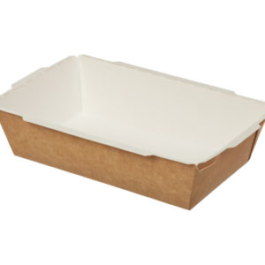 Papirnata posuda Crystal Box 500 ml 160x120x45 mm kraft, bez poklopca [125 kom/pak]