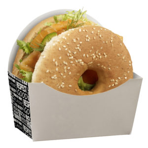 Burger/Bagel ambalaža 120x50x120mm, Black&White [50 kom/pak]