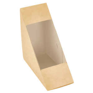 Sendvič posuda s prozorom ECO SANDWICH 130x130x60 mm kraft [50 kom/pak]